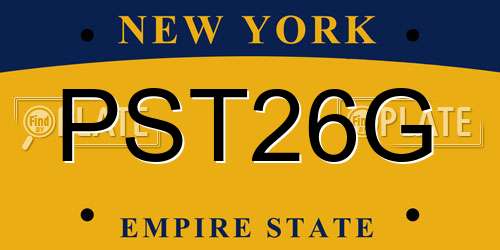 PST26G New York License Plate