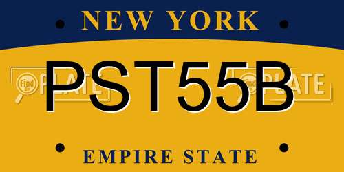 PST55B New York License Plate