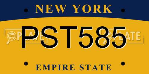 PST585 New York License Plate