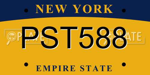 PST588 New York License Plate