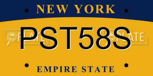 PST58S New York License Plate