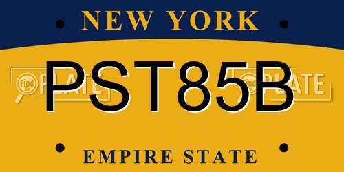 PST85B New York License Plate