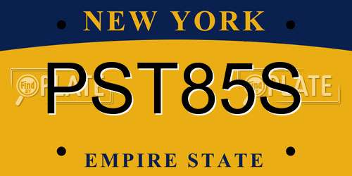 PST85S New York License Plate