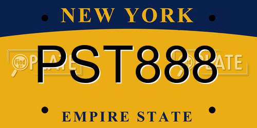 PST888 New York License Plate