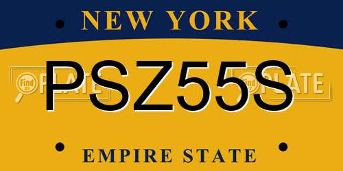 PSZ55S New York License Plate