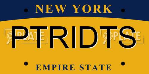 PTRIDTS New York License Plate