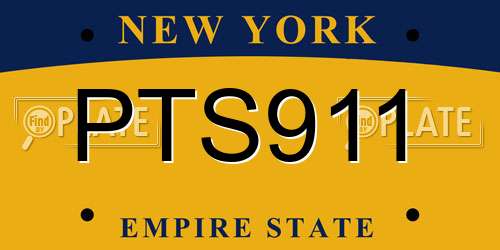 PTS911 New York License Plate
