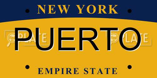PUERTO New York License Plate