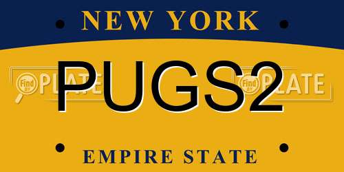 PUGS2 New York License Plate