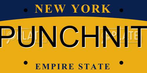 PUNCHNIT New York License Plate