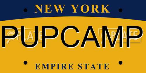 PUPCAMP New York License Plate