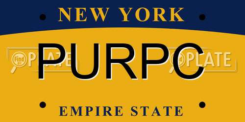 PURPC New York License Plate