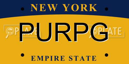 PURPG New York License Plate