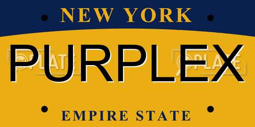 PURPLEX New York License Plate