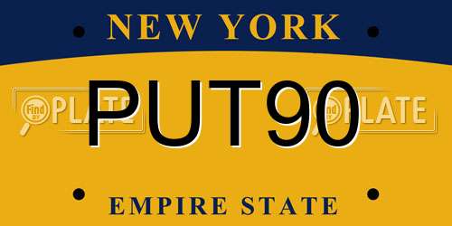 PUT90 New York License Plate