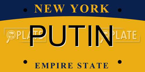 PUTIN New York License Plate