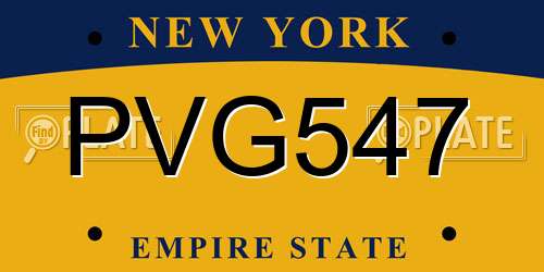 PVG547 New York License Plate