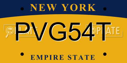 PVG54T New York License Plate