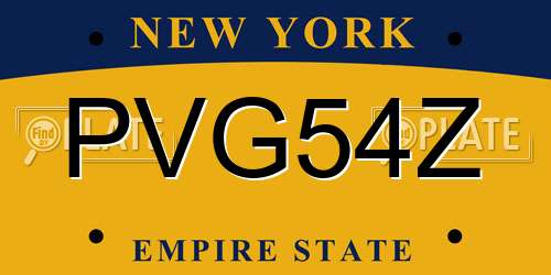 PVG54Z New York License Plate