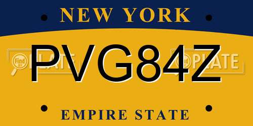 PVG84Z New York License Plate