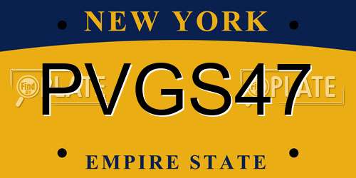 PVGS47 New York License Plate