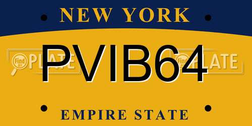 PVIB64 New York License Plate