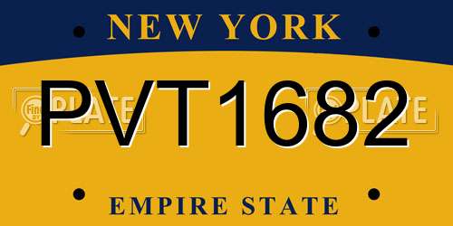 PVT1682 New York License Plate