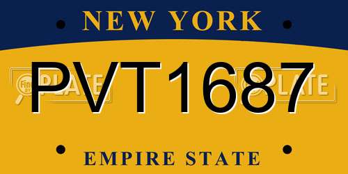 PVT1687 New York License Plate