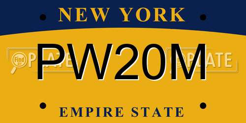 PW20M New York License Plate