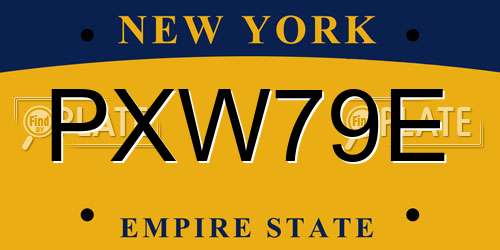 PXW79E New York License Plate