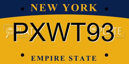 PXWT93 New York License Plate
