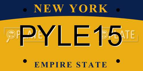 PYLE15 New York License Plate