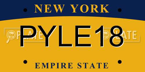 PYLE18 New York License Plate