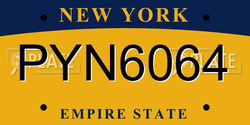 PYN6064 New York License Plate