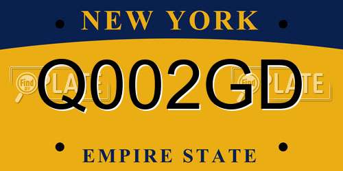 Q002GD New York License Plate