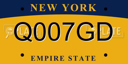 Q007GD New York License Plate