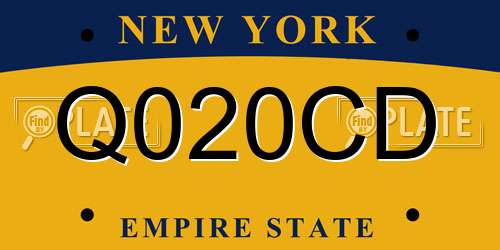 Q020CD New York License Plate