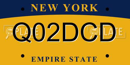 Q02DCD New York License Plate