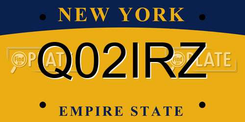 Q02IRZ New York License Plate