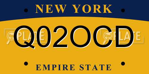Q02OCD New York License Plate