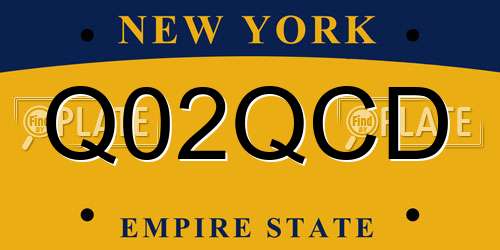 Q02QCD New York License Plate