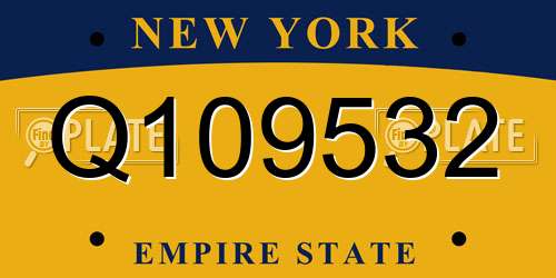 Q109532 New York License Plate