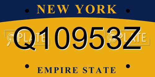 Q10953Z New York License Plate