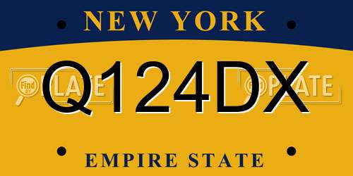 Q124DX New York License Plate