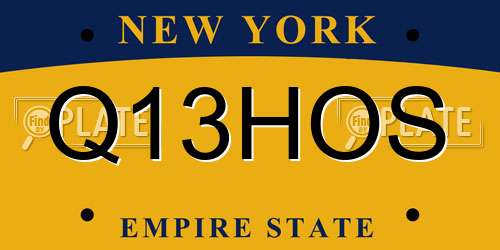 Q13HOS New York License Plate