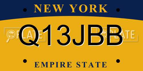 Q13JBB New York License Plate