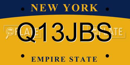 Q13JBS New York License Plate