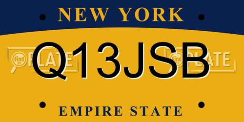 Q13JSB New York License Plate