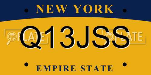 Q13JSS New York License Plate