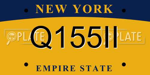 Q155II New York License Plate